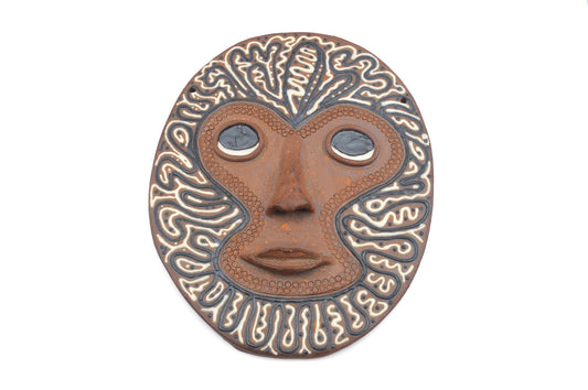 Mid-Century Modern Aase Løkken Studiokeramik Wandbild Wandskulptur 1980s African Design zeitgenössische dänische Kunstkeramik MCM Art