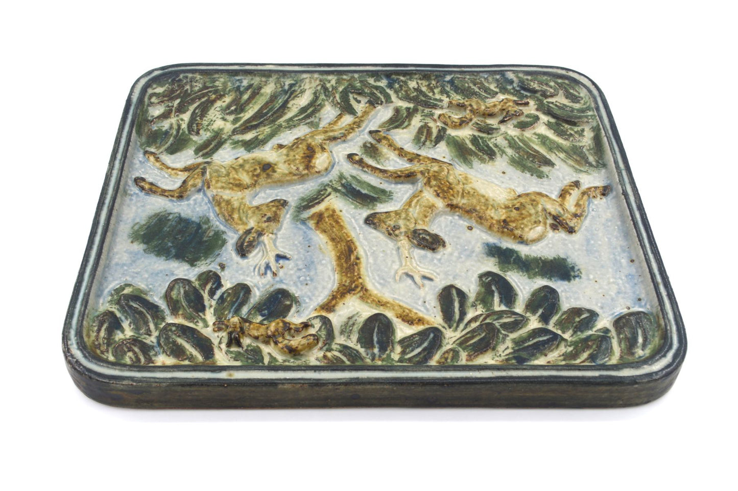 Große Royal Copenhagen 21732 Knud Kyhn Steingut Wandplatte aus Dänemark, extrem seltene dänische 1960er Jahre MCM Kunstkeramik