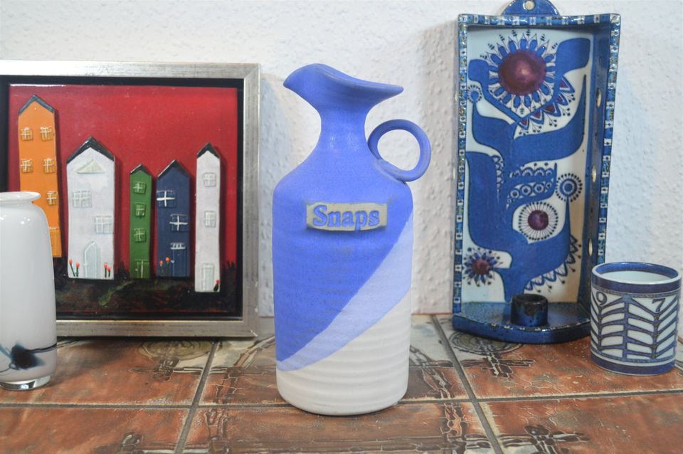 Karsten Nielsen Frederikshavn Danmark Keramik Schnapsflasche 1980s Studiokeramik Danish Desig