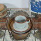 Mid-Century Modern Desiree Stentøj Danmark Diskos Design Geschirr Tasse, Unterteller, Teller 1960s Danish Modern Designklassiker