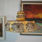 Jette Hellerøe Denmark hanging lamp studio ceramic 1970s brutalism design