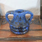 Vintage 1960s Keramik Vase blaues Fat-Lava Design WGP Pop-Art