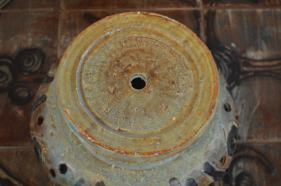 Large Jette Hellerøe studio ceramic candle holder Brutalist Danish Modern Design