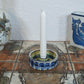 Jette Hellerøe 1970s design candle holder studio ceramics Denmark to teak