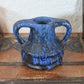 Vintage 1960s Keramik Vase blaues Fat-Lava Design WGP Pop-Art