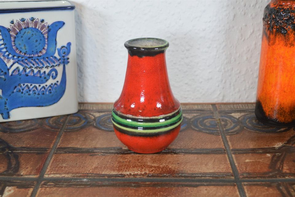 Vintage Jasba Keramisk Vase N606 1960'er Pop Art Retro Design Fat Lava