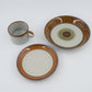 Mid-Century Modern Desiree Stentøj Danmark Diskos Design Geschirr Tasse, Unterteller, Teller 1960s Danish Modern Designklassiker