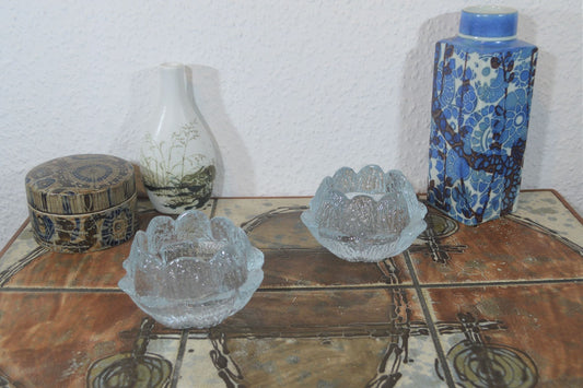 Mid-Century Holmegaard Fyrfadsvand Åkande Sidse Werner 1980'erne Dansk Design