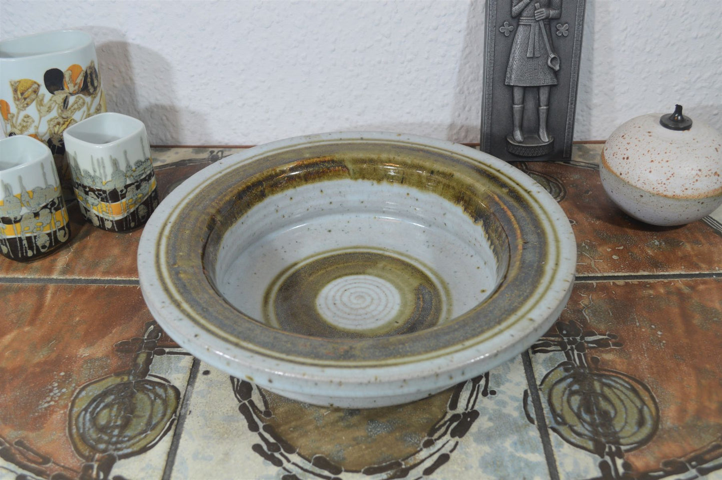 Große Jette Andersen Dänemark Studiokeramik Schale 1960s Danish Modern