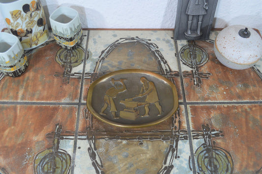Mid Century Aedel Malm Denmark Bronze Bowl 1960s Danish Design