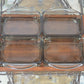 Mid-Century Teakholz Tablett mit Rauchglas Anbietschalen 1960s Danish Design