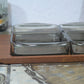 Mid-Century Teakholz Tablett mit Rauchglas Anbietschalen 1960s Danish Design