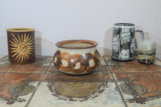 Large Rakker Huset studio ceramic bowl 1970s Lise and Willy Giørtz Danish design