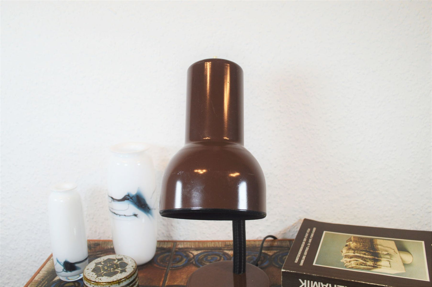 Ægte vintage artikulerende hals metal bordlampe 1970'erne Pop Art Design