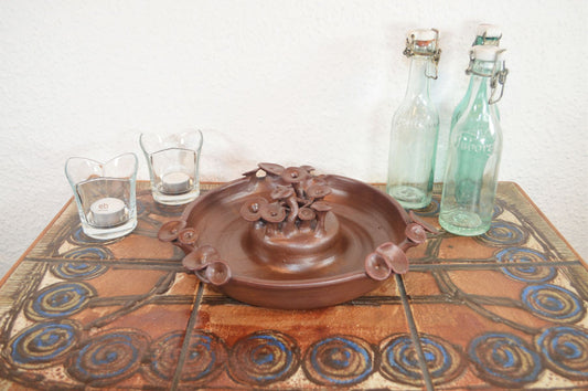 Mid-Century Mushroom-Design Schale 1970s Studiokeramik signiert