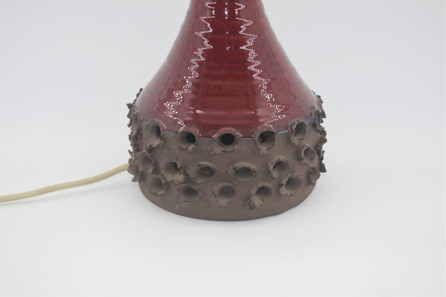Mid-Century Erik Glud Stentøj Danmark Studiokeramik Pop-Art Tischlampe 1970s dänische Mid-Century Kunstkeramik Fat-Lava Glasur