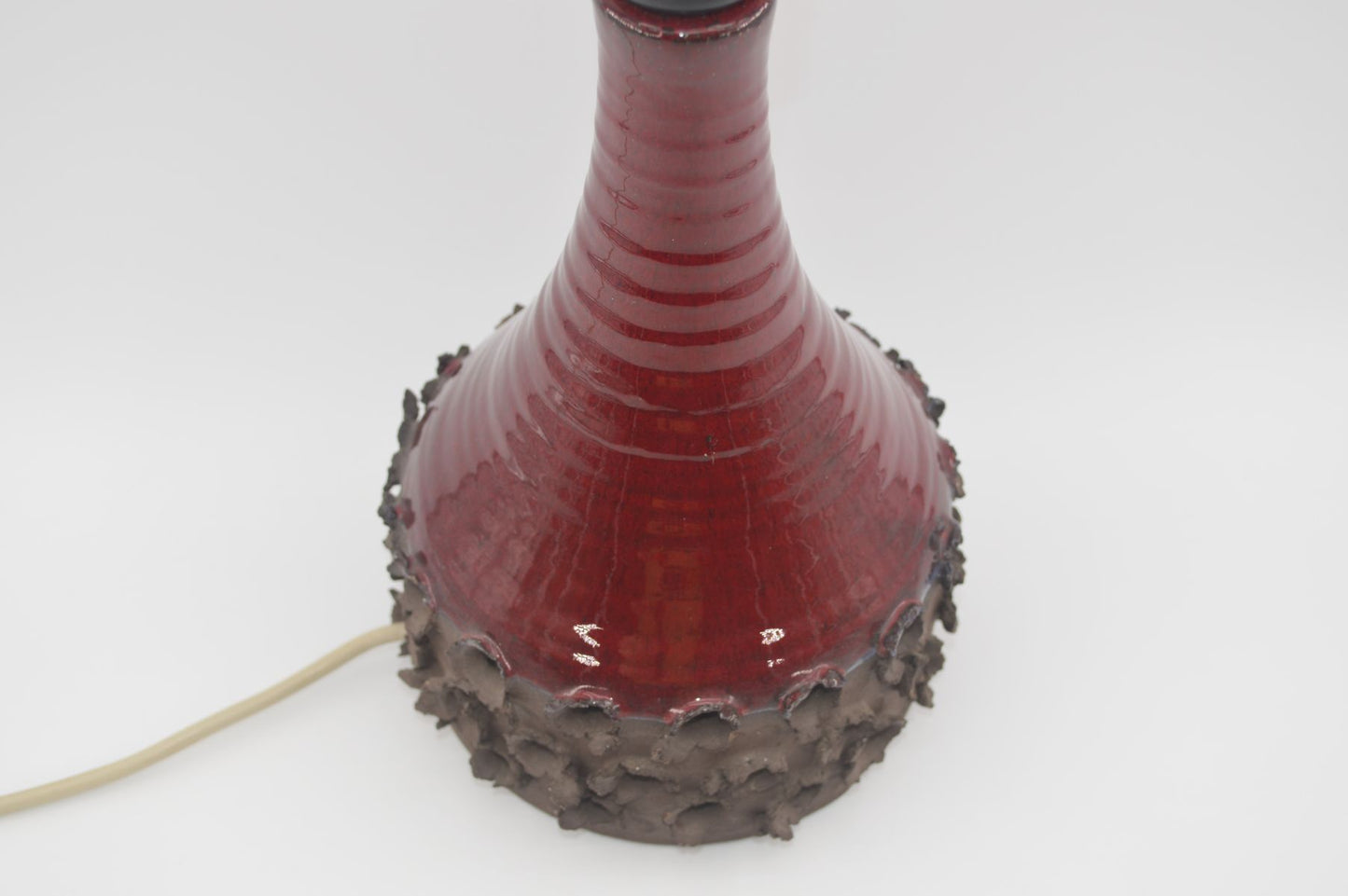 Mid-Century Erik Glud Stentøj Danmark Studiokeramik Pop-Art Tischlampe 1970s dänische Mid-Century Kunstkeramik Fat-Lava Glasur