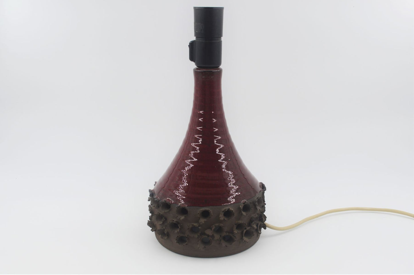 Mid-Century Erik Glud Stentøj Danmark Studiokeramik Pop-Art Tischlampe 1970s dänische Mid-Century Kunstkeramik Fat-Lava Glasur