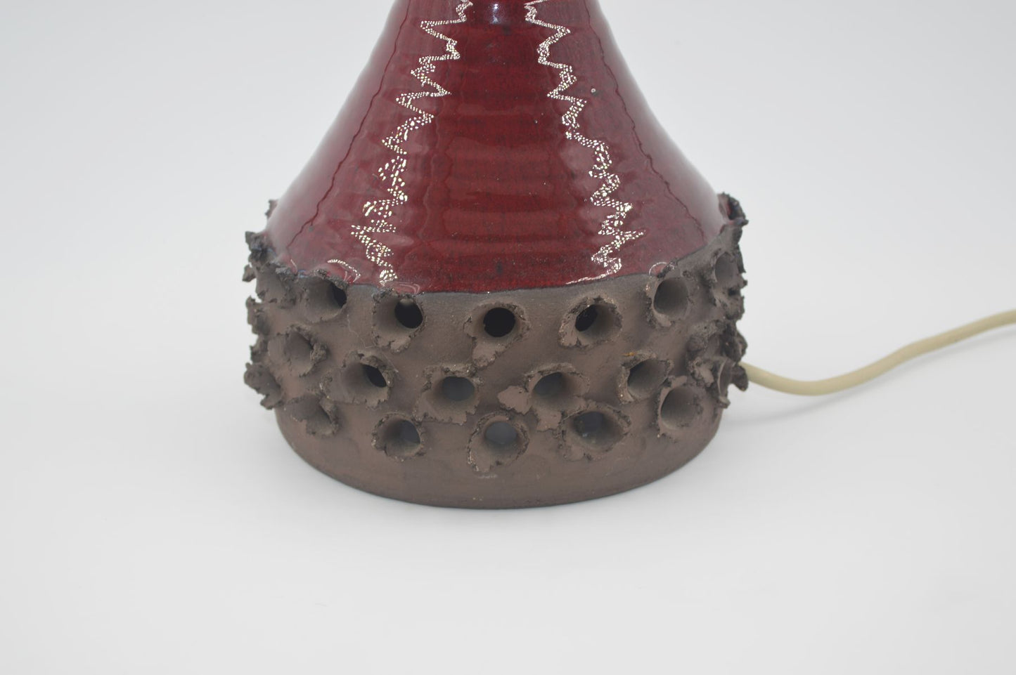 Mid-Century Erik Glud Stentøj Danmark Studiokeramik Pop-Art Tischlampe 1970s dänische Mid-Century Kunstkeramik Fat-Lava Glasur