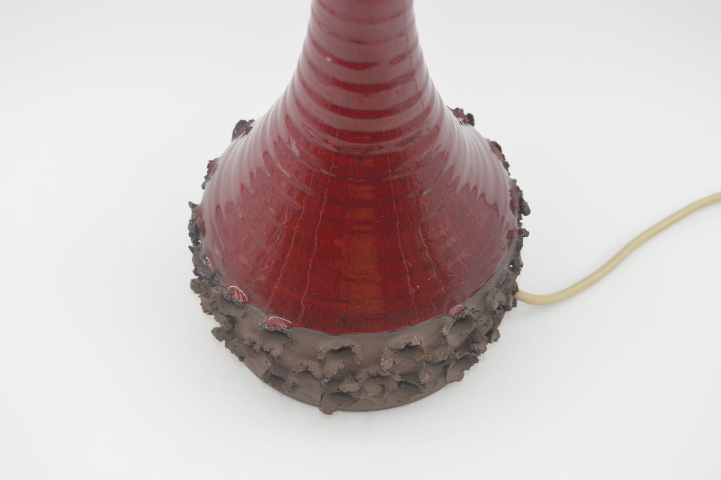 Mid-Century Erik Glud Stentøj Danmark Studiokeramik Pop-Art Tischlampe 1970s dänische Mid-Century Kunstkeramik Fat-Lava Glasur