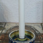 Jette Hellerøe 1970s design candle holder studio ceramics Denmark to teak
