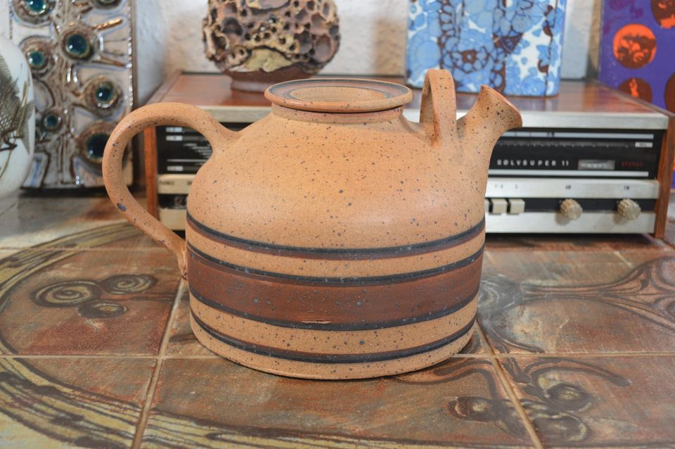 Jesper Packness Ceramic Teapot 1970s Danish Design Studio Ceramics Memphis Style
