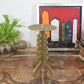 Skulpturaler Mid-Century Messing Kerzenhalter 1960s Brutalismus Design