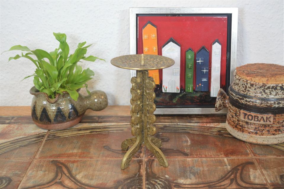 Mid-Century Brutalist Messing Lysestage Brutalistisk Design fra 1960'erne
