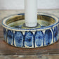 Jette Hellerøe 1970s design candle holder studio ceramics Denmark to teak